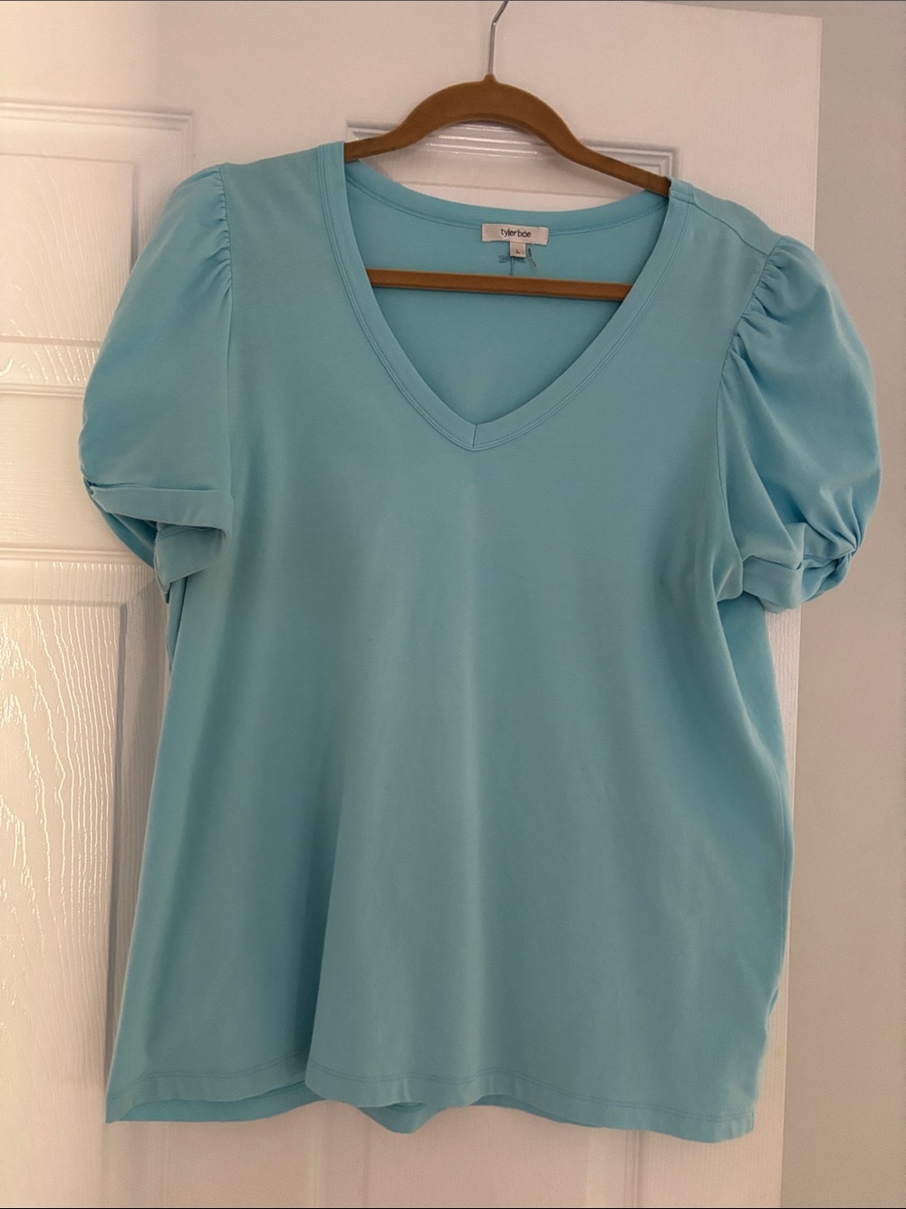 Tyler Boe turquoise puff sleeve